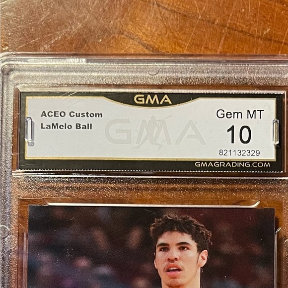 2020 Aceo Custom Lamelo Ball Hot Prospects Rookie Card GMA Graded 10 Mint - Picture 3 of 4
